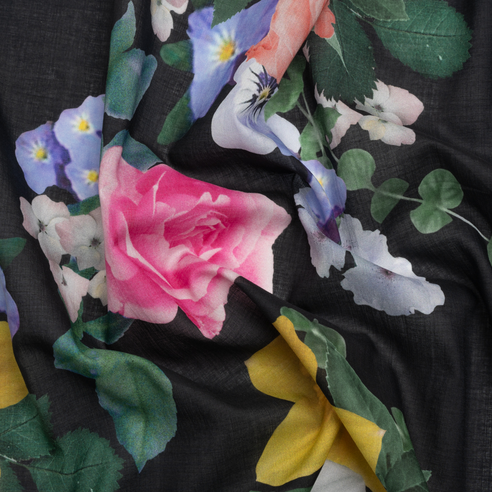 Mood Exclusive Black Picture Perfect Petals Cotton Voile Mood Exclusive Black Picture Perfect Petals Cotton Voile
