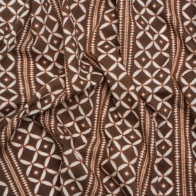 Cotton Poplin Print – Brown Diamonds and Stripes – Mood Exclusive Back to Back Cotton Poplin Print – Brown Diamonds and Stripes – Mood Exclusive Back to Back