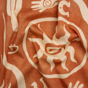 Stretch Cotton Twill Panel – Orange Desert Symbols – Mood Exclusive Follow Your Arrow Stretch Cotton Twill Panel – Orange Desert Symbols – Mood Exclusive Follow Your Arrow