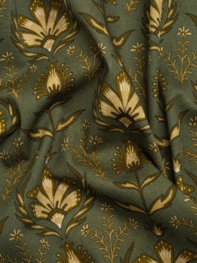 Stretch Cotton Twill Print – Green Floral – Mood Exclusive Watching the Fire Stretch Cotton Twill Print – Green Floral – Mood Exclusive Watching the Fire