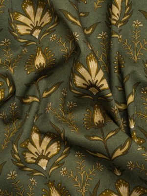 Stretch Cotton Twill Print – Green Floral – Mood Exclusive Watching the Fire Stretch Cotton Twill Print – Green Floral – Mood Exclusive Watching the Fire