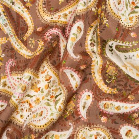 Stretch Cotton Twill Print – Rust Red and Brown Paisley – Mood Exclusive Paisley Garden Stretch Cotton Twill Print – Rust Red and Brown Paisley – Mood Exclusive Paisley Garden