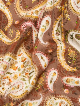 Stretch Cotton Twill Print – Rust Red and Brown Paisley – Mood Exclusive Paisley Garden Stretch Cotton Twill Print – Rust Red and Brown Paisley – Mood Exclusive Paisley Garden