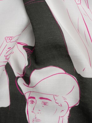 Slubbed Viscose Woven Print – Charcoal and White Portraits – Mood Exclusive Morning Mysteries Slubbed Viscose Woven Print – Charcoal and White Portraits – Mood Exclusive Morning Mysteries