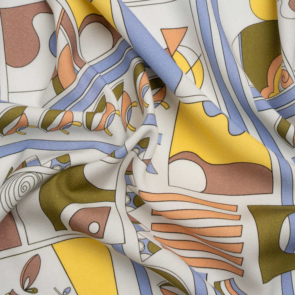 Mood Exclusive Light Blue Shape of the World Stretch Sustainable Rayon Batiste Mood Exclusive Light Blue Shape of the World Stretch Sustainable Rayon Batiste