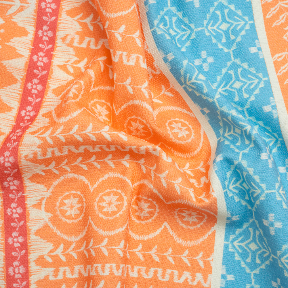 Mood Exclusive Orange Paisley Park Stretch Cotton Woven Mood Exclusive Orange Paisley Park Stretch Cotton Woven