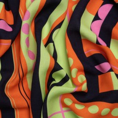 Slubbed Viscose Woven Panel – Orange, Lime Green and Pink Abstract Geometric – Mood Exclusive Abstract Thoughts Slubbed Viscose Woven Panel – Orange, Lime Green and Pink Abstract Geometric – Mood Exclusive Abstract Thoughts