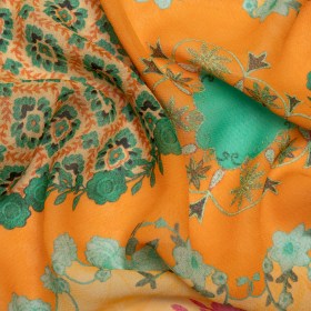 Mood Exclusive Orange Villa of Vitality Viscose Georgette Mood Exclusive Orange Villa of Vitality Viscose Georgette