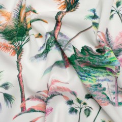 Viscose Crepe Print – Green, Pink and White Palm Trees – Mood Exclusive Shore Thing Viscose Crepe Print – Green, Pink and White Palm Trees – Mood Exclusive Shore Thing