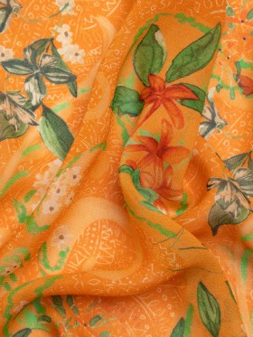 Mood Exclusive Orange Swooping Grounds Viscose Georgette Mood Exclusive Orange Swooping Grounds Viscose Georgette
