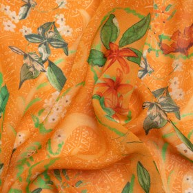 Mood Exclusive Orange Swooping Grounds Viscose Georgette Mood Exclusive Orange Swooping Grounds Viscose Georgette