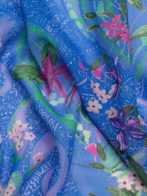 Mood Exclusive Blue Swooping Grounds Viscose Georgette Mood Exclusive Blue Swooping Grounds Viscose Georgette