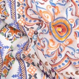 Mood Exclusive Blue Needle and Nostalgia Viscose Georgette Mood Exclusive Blue Needle and Nostalgia Viscose Georgette