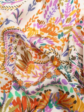 Viscose and Linen Twill Panel – White and Rainbow Paisley and Floral – Mood Exclusive Realized Wonders Viscose and Linen Twill Panel – White and Rainbow Paisley and Floral – Mood Exclusive Realized Wonders