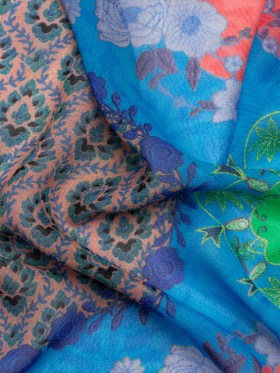 Mood Exclusive Blue Villa of Vitality Viscose Georgette Mood Exclusive Blue Villa of Vitality Viscose Georgette