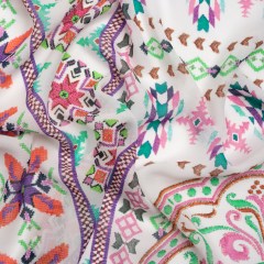 Mood Exclusive Pink Needle and Nostalgia Viscose Georgette Mood Exclusive Pink Needle and Nostalgia Viscose Georgette