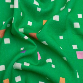 Viscose and Linen Woven Print – Green and Pink Squares – Mood Exclusive Square Dancing Viscose and Linen Woven Print – Green and Pink Squares – Mood Exclusive Square Dancing
