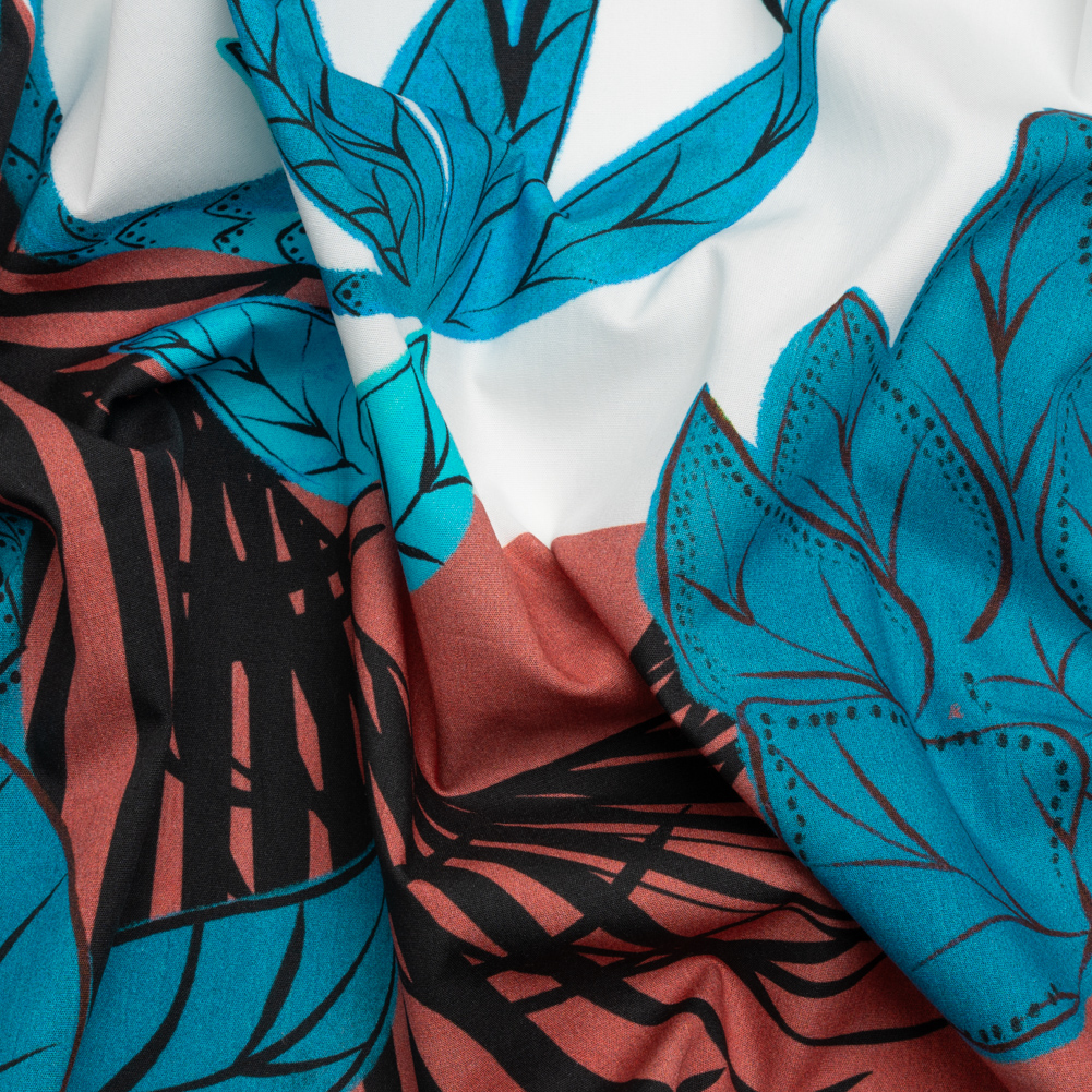 Cotton Poplin Print – Blue Suns and Palm Trees – Mood Exclusive Sun Salutation Cotton Poplin Print – Blue Suns and Palm Trees – Mood Exclusive Sun Salutation