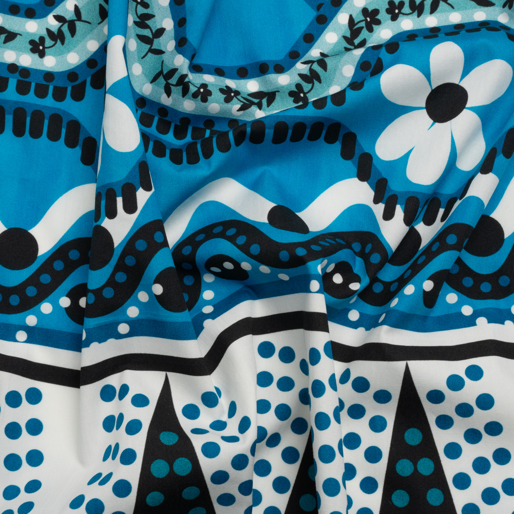 Cotton Poplin Panel – Blue Geometric and Floral – Mood Exclusive Link Up Cotton Poplin Panel – Blue Geometric and Floral – Mood Exclusive Link Up