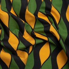 Cotton Poplin Print – Green and Gold Waves – Mood Exclusive Mayfield Falls Cotton Poplin Print – Green and Gold Waves – Mood Exclusive Mayfield Falls