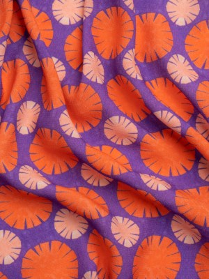 Sustainable Viscose Crepe Print – Purple, Red and Coral Floral Polka Dots – Mood Exclusive Sunshine Grounds Sustainable Viscose Crepe Print – Purple, Red and Coral Floral Polka Dots – Mood Exclusive Sunshine Grounds