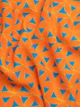 Sustainable Viscose Crepe Print – Orange and Teal Flower Lattice – Mood Exclusive Lovely Lillies Sustainable Viscose Crepe Print – Orange and Teal Flower Lattice – Mood Exclusive Lovely Lillies