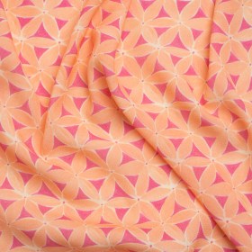 Sustainable Viscose Crepe Print – Peach and Pink Flower Lattice – Mood Exclusive Lovely Lillies Sustainable Viscose Crepe Print – Peach and Pink Flower Lattice – Mood Exclusive Lovely Lillies