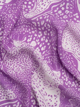 Sustainable Viscose Crepe Print – Purple and White Spotted Cats – Mood Exclusive Jamming Jaguars Sustainable Viscose Crepe Print – Purple and White Spotted Cats – Mood Exclusive Jamming Jaguars