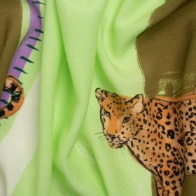 Sustainable Viscose Woven Panel – Lime and Brown Jaguar in Squares – Mood Exclusive Jaguar Gaze Sustainable Viscose Woven Panel – Lime and Brown Jaguar in Squares – Mood Exclusive Jaguar Gaze