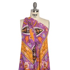 Mood Exclusive Purple Floral Facade Metallic Dotted Crinkled Viscose Crepe Panel Mood Exclusive Purple Floral Facade Metallic Dotted Crinkled Viscose Crepe Panel