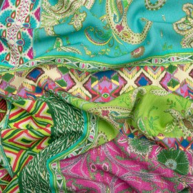 Mood Exclusive Green Buffet in Bloom Metallic Dotted Crinkled Viscose Crepe Mood Exclusive Green Buffet in Bloom Metallic Dotted Crinkled Viscose Crepe