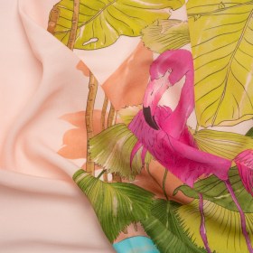 Sustainable Viscose Woven Print – Peach Flamingos and Leaves – Mood Exclusive Forever Everglades Sustainable Viscose Woven Print – Peach Flamingos and Leaves – Mood Exclusive Forever Everglades