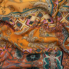 Mood Exclusive Mustard Buffet in Bloom Metallic Dotted Crinkled Viscose Crepe Mood Exclusive Mustard Buffet in Bloom Metallic Dotted Crinkled Viscose Crepe