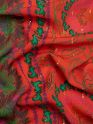 Mood Exclusive Red Let us Lotus Metallic Dotted Crinkled Viscose Crepe Panel Mood Exclusive Red Let us Lotus Metallic Dotted Crinkled Viscose Crepe Panel