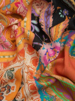 Mood Exclusive Queen of Tangerine Metallic Dotted Crinkled Viscose Crepe Mood Exclusive Queen of Tangerine Metallic Dotted Crinkled Viscose Crepe