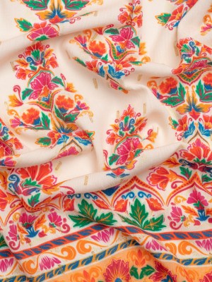 Mood Exclusive Cream Floral Feast Metallic Dotted Crinkled Viscose Crepe Mood Exclusive Cream Floral Feast Metallic Dotted Crinkled Viscose Crepe