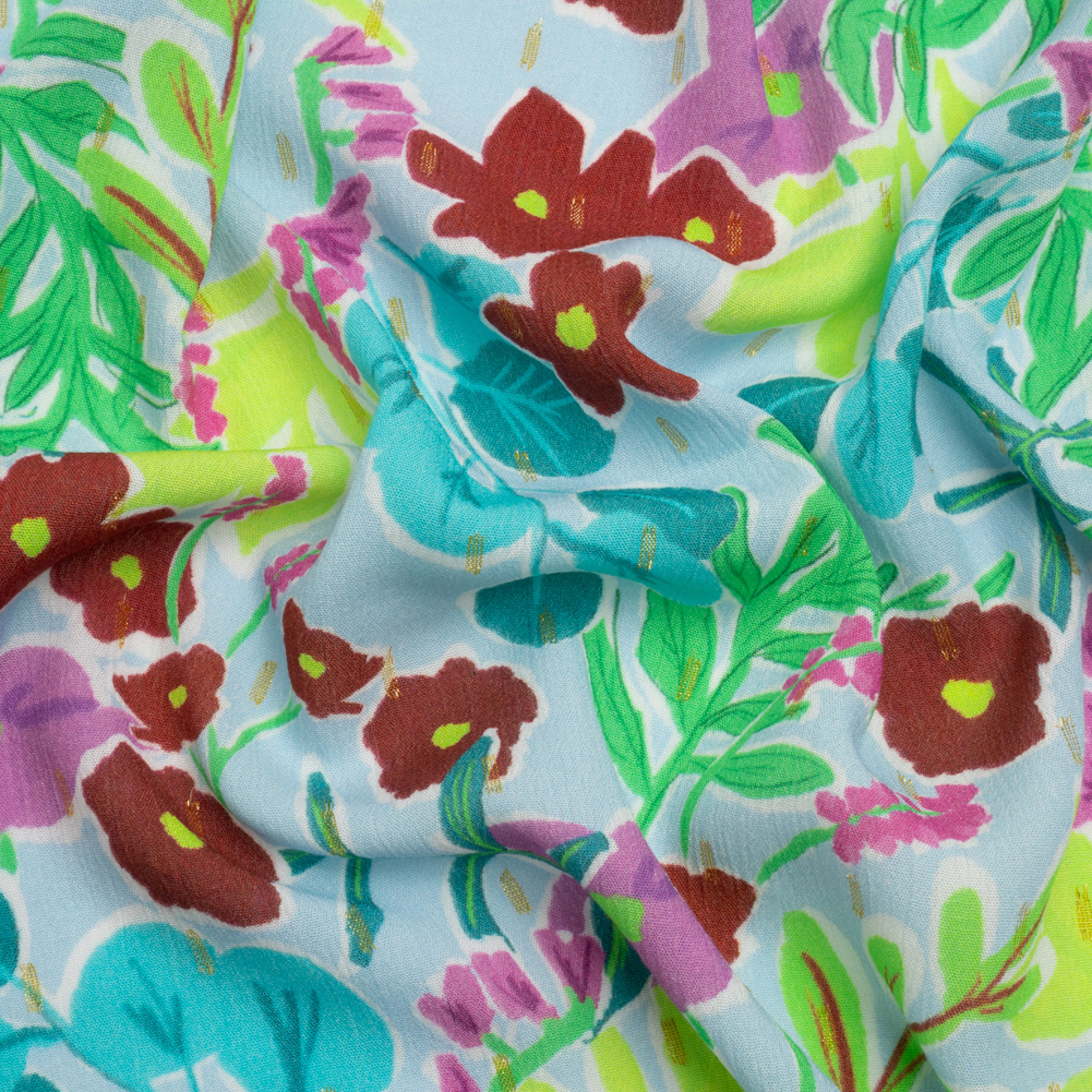 Mood Exclusive Sky Easy Days Metallic Dotted Crinkled Viscose Crepe Mood Exclusive Sky Easy Days Metallic Dotted Crinkled Viscose Crepe