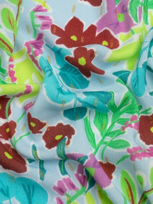 Mood Exclusive Sky Easy Days Metallic Dotted Crinkled Viscose Crepe Mood Exclusive Sky Easy Days Metallic Dotted Crinkled Viscose Crepe