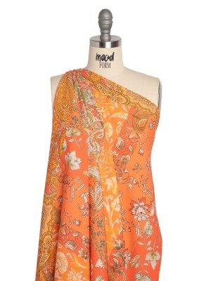 Mood Exclusive Orange Blossom Sustainable Rayon Batiste Panel Mood Exclusive Orange Blossom Sustainable Rayon Batiste Panel