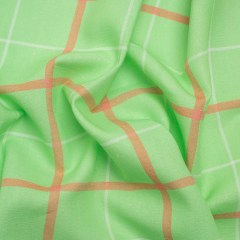 Linen and Rayon Woven Print – Lime Green and Orange Plaid – Mood Exclusive Guest List Linen and Rayon Woven Print – Lime Green and Orange Plaid – Mood Exclusive Guest List
