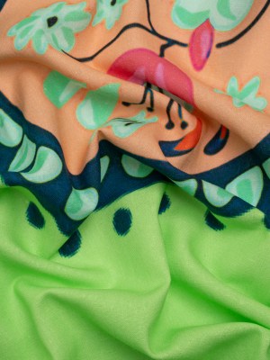 Linen and Rayon Woven Print – Green and Orange Large Pixelated Paisley – Mood Exclusive In the Limelight Linen and Rayon Woven Print – Green and Orange Large Pixelated Paisley – Mood Exclusive In the Limelight