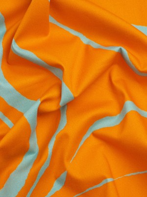 Mood Exclusive Orange Funky Feline Stretch Brushed Cotton Twill Mood Exclusive Orange Funky Feline Stretch Brushed Cotton Twill