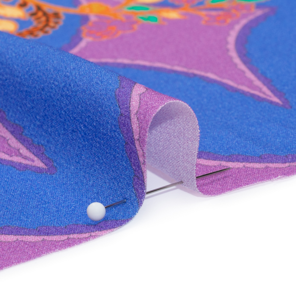 Viscose Crepe Panel – Blue, Purple and Orange Floral Waves – Mood Exclusive Blueberry Bash Viscose Crepe Panel – Blue, Purple and Orange Floral Waves – Mood Exclusive Blueberry Bash