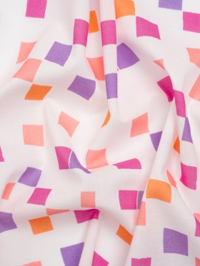 Cotton Voile Print – Pink and Purple Square Confetti – Mood Exclusive Cubic Field Cotton Voile Print – Pink and Purple Square Confetti – Mood Exclusive Cubic Field