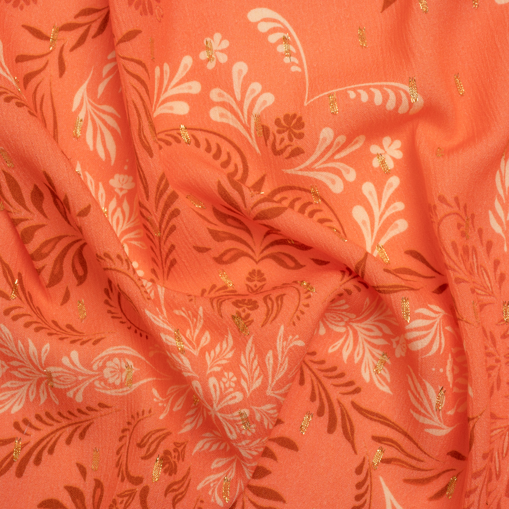 Mood Exclusive Pink Synchronized Snapdragon Metallic Dotted Crinkled Viscose Crepe Mood Exclusive Pink Synchronized Snapdragon Metallic Dotted Crinkled Viscose Crepe