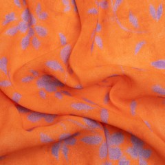 Mood Exclusive Orange and Purple Stamped on my Mind Viscose Georgette Mood Exclusive Orange and Purple Stamped on my Mind Viscose Georgette