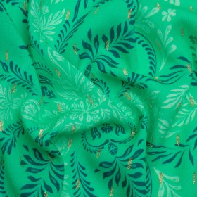 Mood Exclusive Aqua Synchronized Snapdragon Metallic Dotted Crinkled Viscose Crepe Mood Exclusive Aqua Synchronized Snapdragon Metallic Dotted Crinkled Viscose Crepe