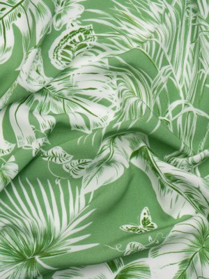 Viscose Woven Print – Green and White Tropical Leaves – Mood Exclusive Living Museum Viscose Woven Print – Green and White Tropical Leaves – Mood Exclusive Living Museum