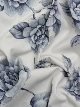 Brushed Stretch Cotton Twill Print – Gray and White Floral – Mood Exclusive Bushel and a Peck Brushed Stretch Cotton Twill Print – Gray and White Floral – Mood Exclusive Bushel and a Peck