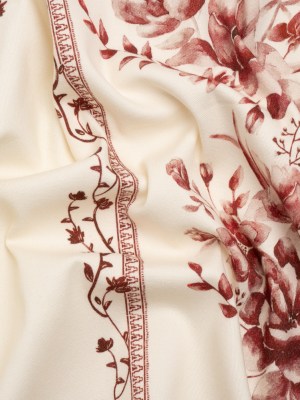 Brushed Stretch Cotton Twill Print – Burgundy and White Floral Stripes – Mood Exclusive Pathway to Paradise Brushed Stretch Cotton Twill Print – Burgundy and White Floral Stripes – Mood Exclusive Pathway to Paradise